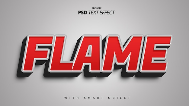 Flame red black 3d retro word art text effect design