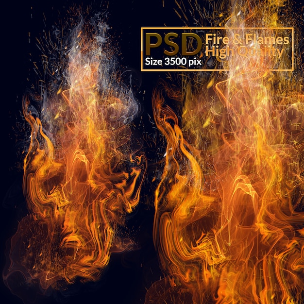 PSD flames high quality
