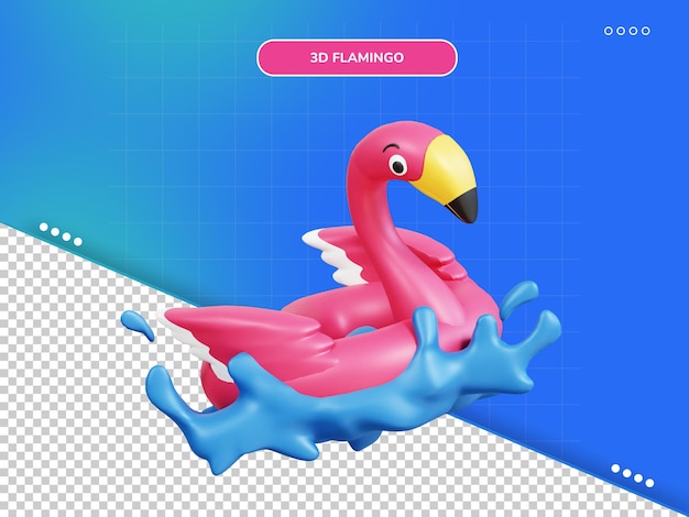 PSD flamingo 3d icon