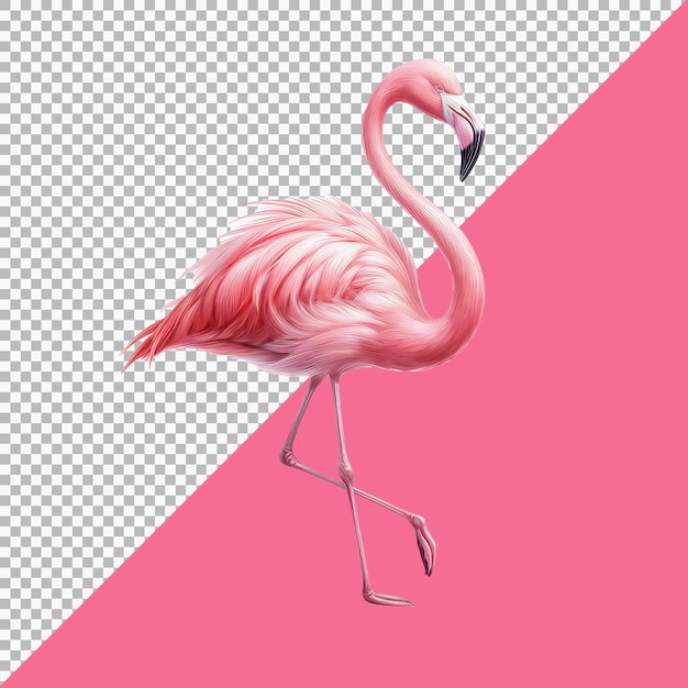 PSD flamingo illustration on transparent background