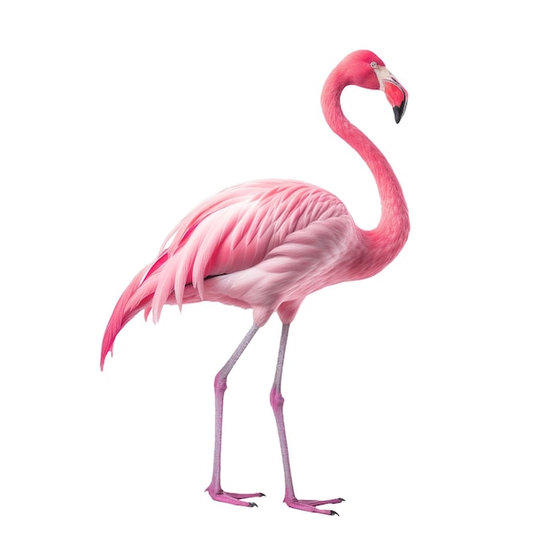 PSD flamingo op een geïsoleerde achtergrond