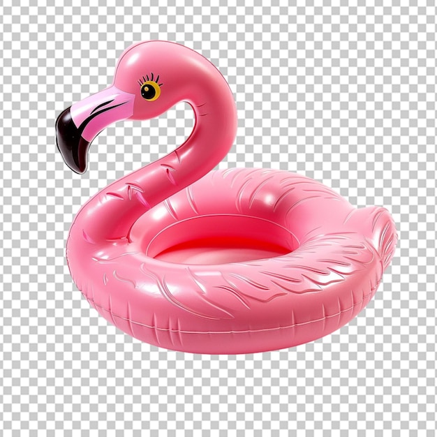 Rendering 3d gonfiabile flamingo rosa con sfondo trasparente