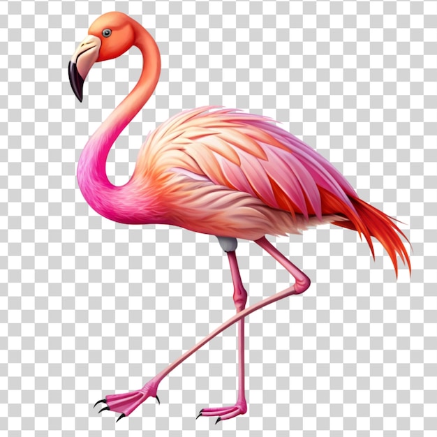 PSD flamingo pink isolated on transparent background