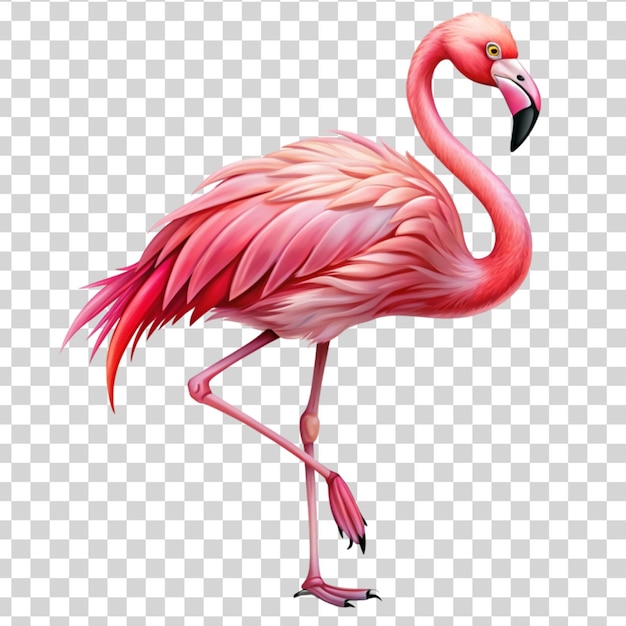 PSD flamingo pink isolated on transparent background