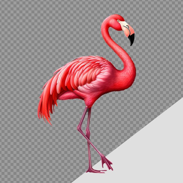 PSD flamingo png geïsoleerd op doorzichtige achtergrond