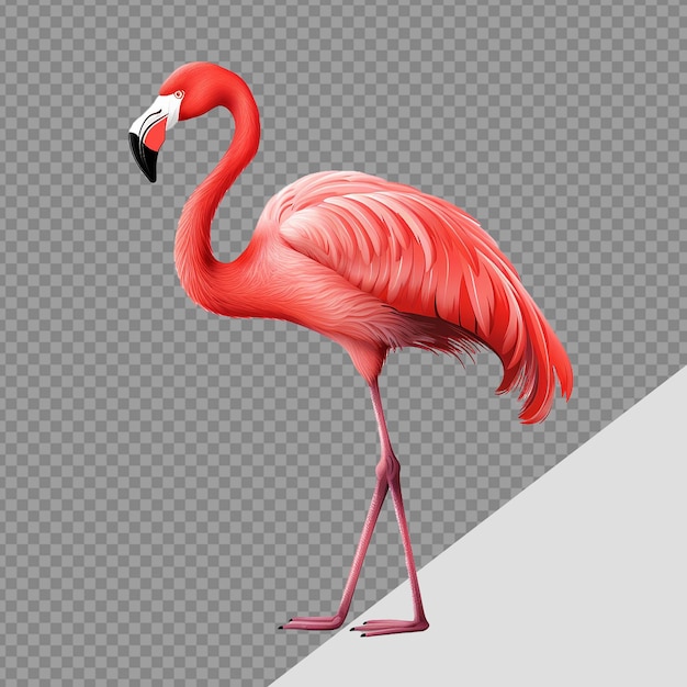 PSD flamingo png isolated on transparent background