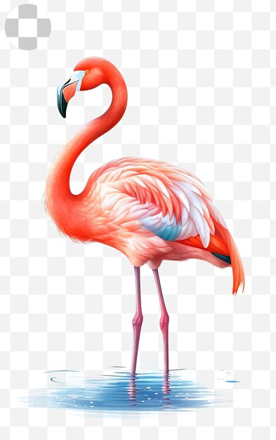 PSD flamingo portrait on transparent background