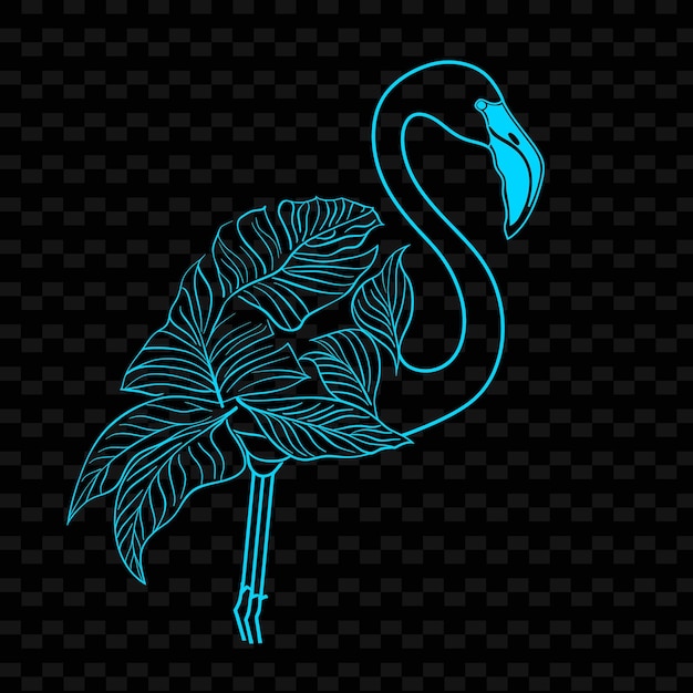 PSD a flamingo with a blue background and a black background with a blue flamingo