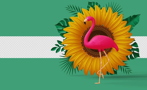 Flamingo with sun flower display summer sale 