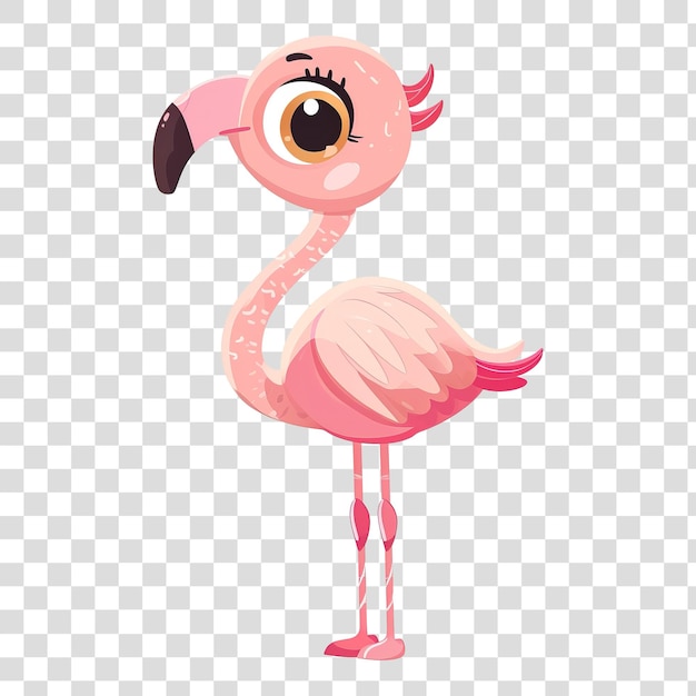 PSD flamingo z kreskówki wyizolowane na przezroczystym tle png