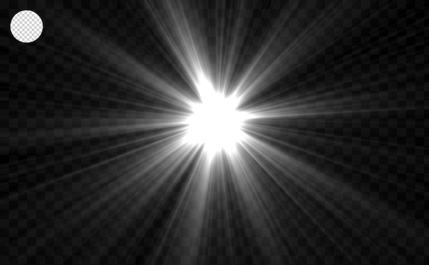 PSD flara obiektywu świecący efekt świetlny iskry. wiązki laserowe, poziome promienie świetlne. piękne rozbłyski światła.