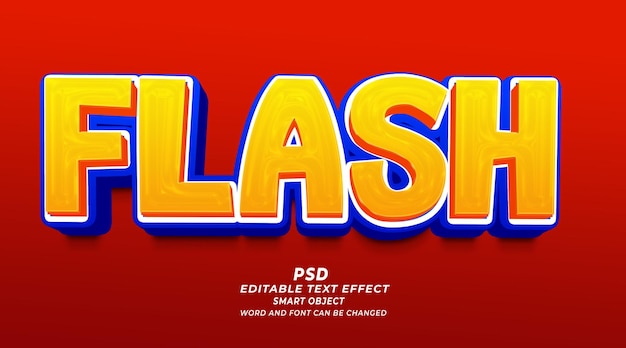 Flash 3d редактируемый текстовый эффект psd шаблон
