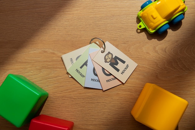 PSD flash card for kids mock-up design