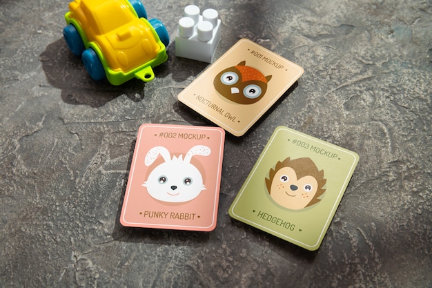flash card for kids mock-up design