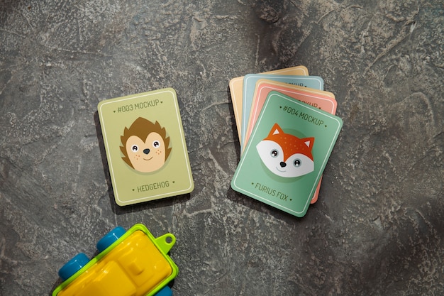 flash card for kids mock-up design