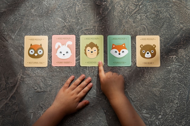 flash card for kids mock-up design