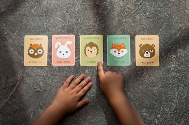 PSD flash card for kids mock-up design