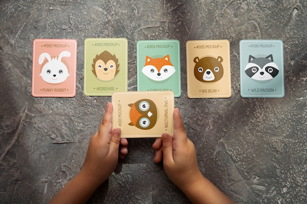 PSD flash card for kids mock-up design