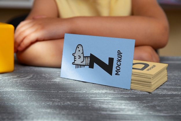 PSD flash card for kids mock-up design