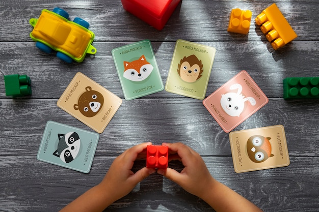 Flash card for kids mock-up design