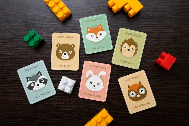 PSD flash card for kids mock-up design