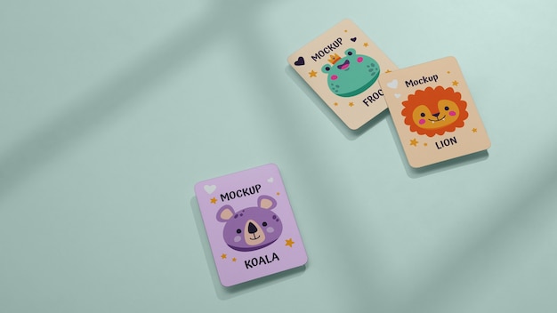 PSD flash cards mockup design