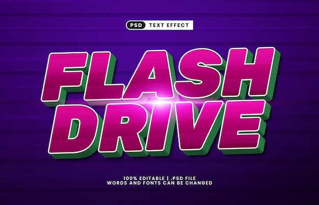 flash drive editable text effect with a race and speed text effect