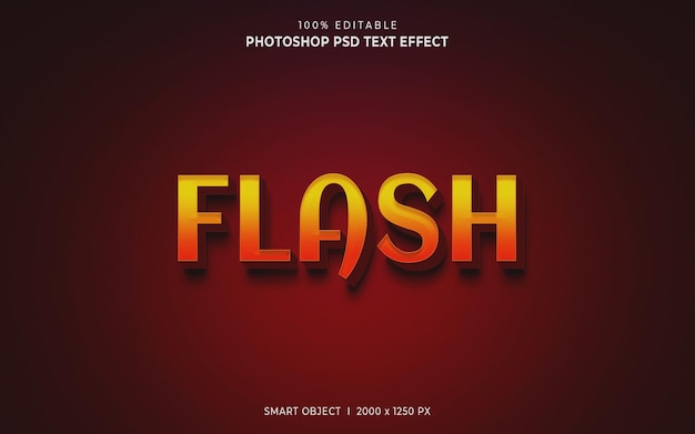 Effetto testo psd modificabile in flash in stile 3d