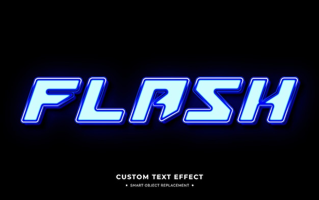 flash futuristic 3d text style effect