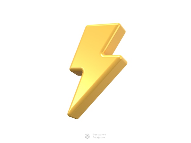 Flash icon 3D render illustration