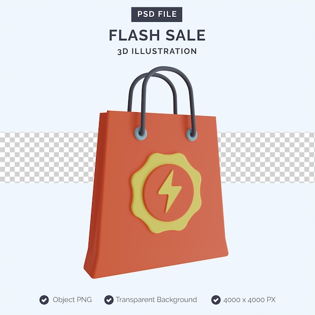 PSD flash sale 3d illustration