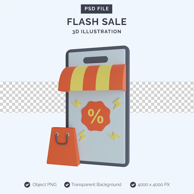 Flash sale 3d illustration