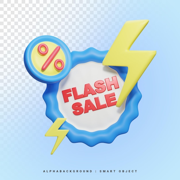 PSD flash sale 3d illustration