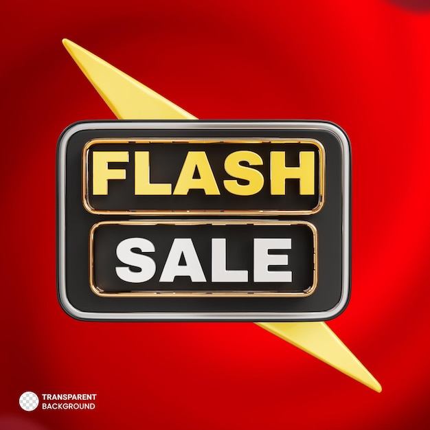 Flash sale 3d promotion banner 3d render