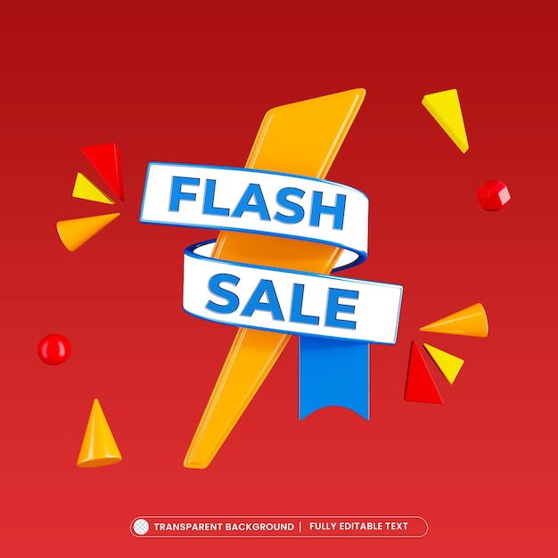 Flash sale 3d social media banner template