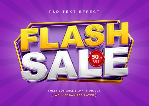 Flash sale 3d style text effect