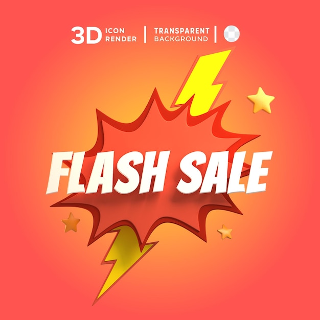 Flash sale banner 3d-pictogram illustratie