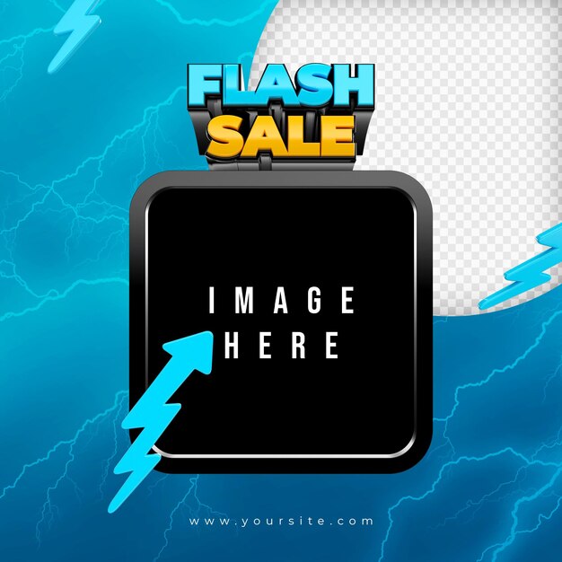 PSD banner di vendita flash 3d