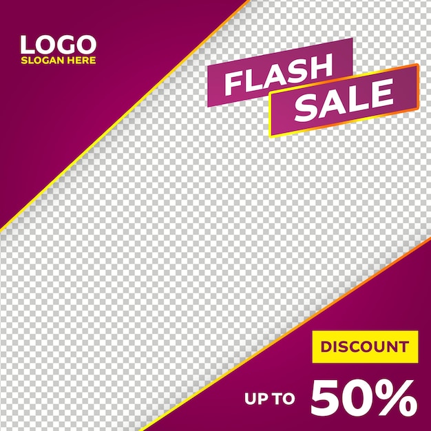 PSD flash sale banner vector