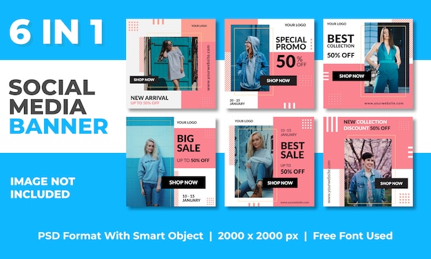 PSD flash sale banners for social media