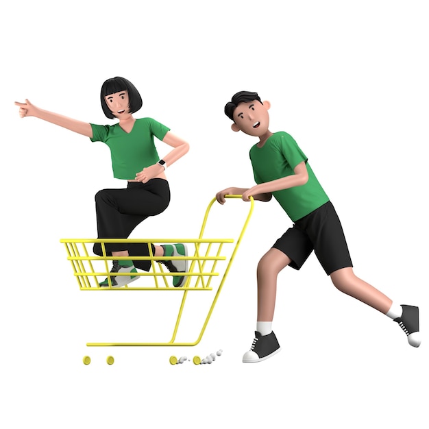 PSD flash sale discount offer rush trolley girl boy