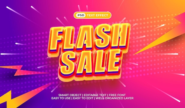 flash sale editable psd text effect