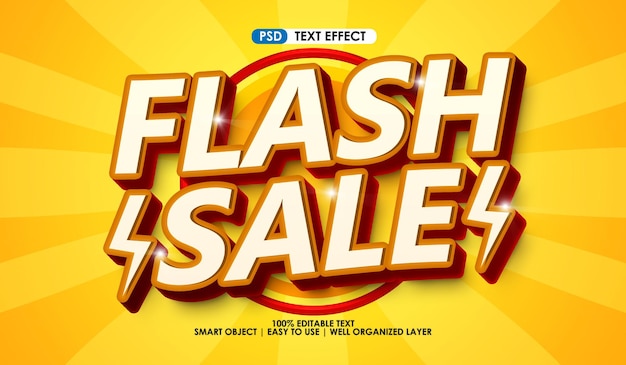 Flash sale premium text style effect with lightning