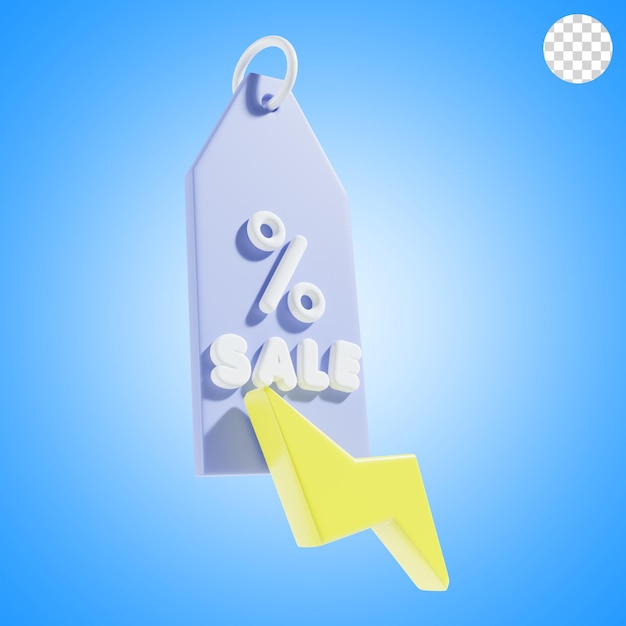 flash sale shop 3d illustration