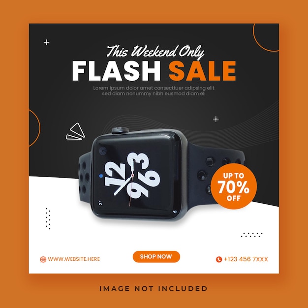 Шаблон сообщения в социальных сетях flash sale