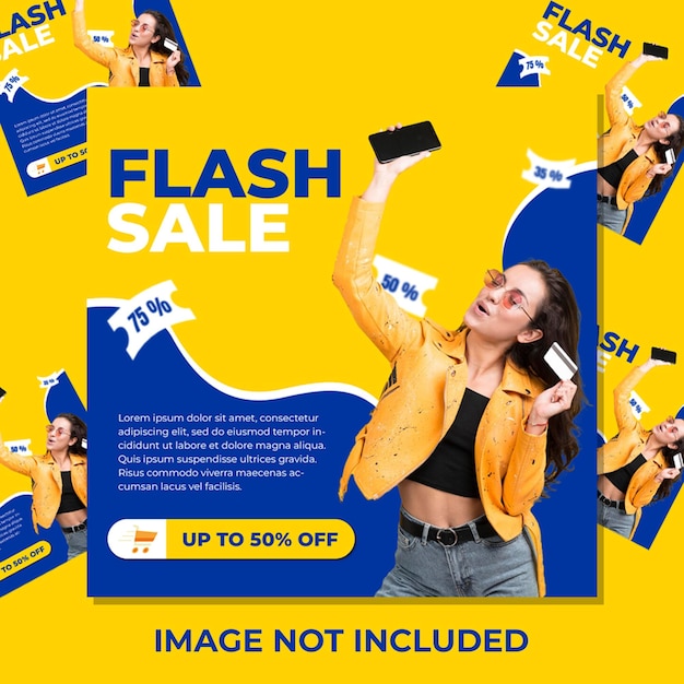 PSD flash sale social media post template