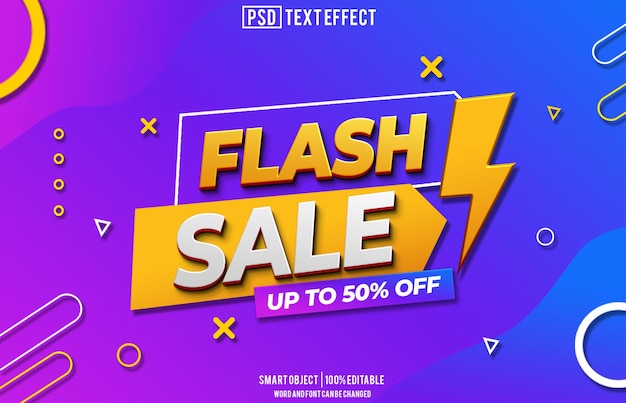 Flash sale tekst efekt czcionka edytowalna typografia tekst 3D dla biznesu tła