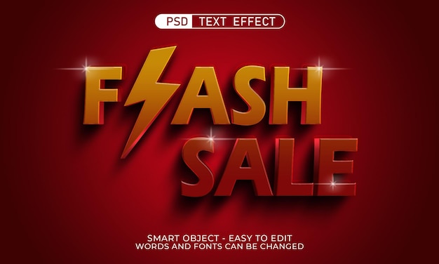 Flash sale text effect editable 3d style