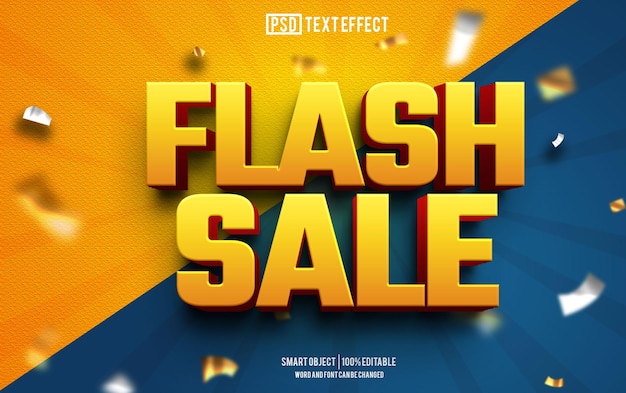 Vendita flash effetto testo font tipografia modificabile testo 3d