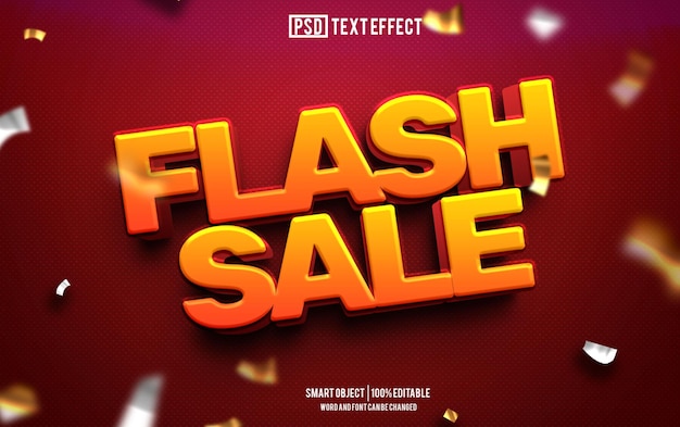 PSD vendita flash effetto testo font tipografia modificabile testo 3d